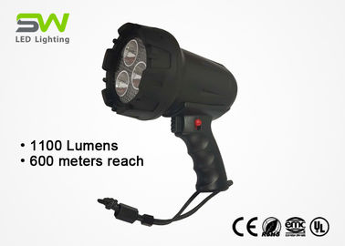 1100 Lumenów Handheld Rechargeable LED Spotlight z gumowaną osłoną obiektywu