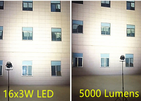 5000 lumenów, ładowalna lampa robocza zasilana akumulatorem 18V z metalowym statywem