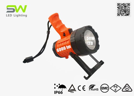 Compact 6000 Lumens Rechargeable LED Spotlight IP66 For Marine Site